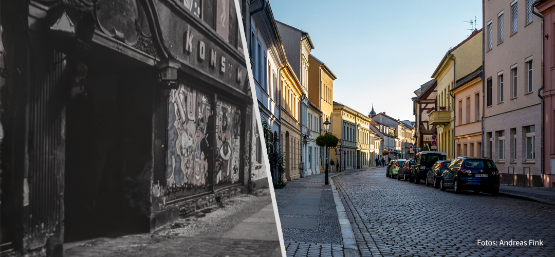 Straßenansicht vorher/nachher