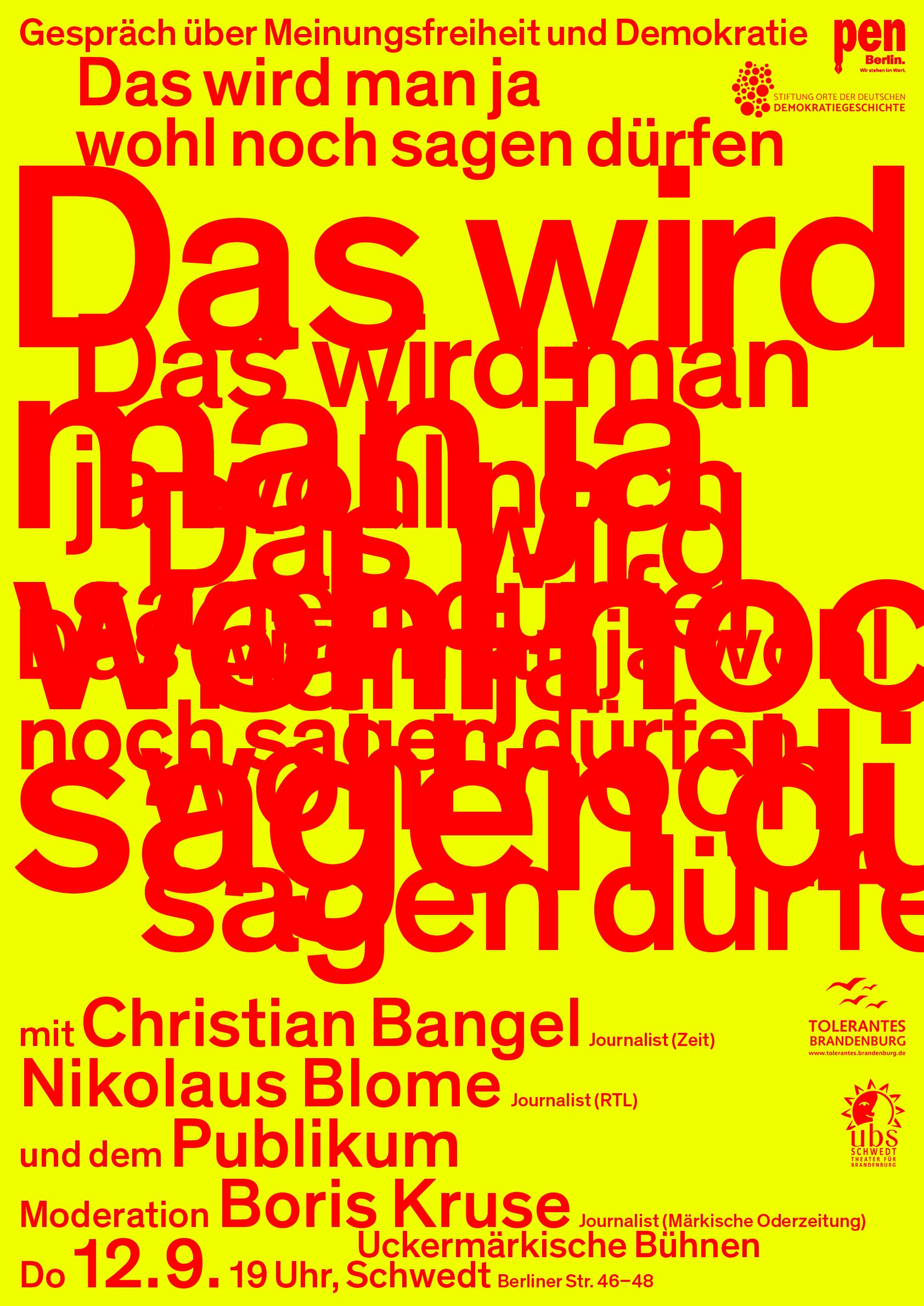 Grafik: rote Logos und Schrift auf gelbem Grund Grafik: rote Logos und Schrift auf gelbem Grund