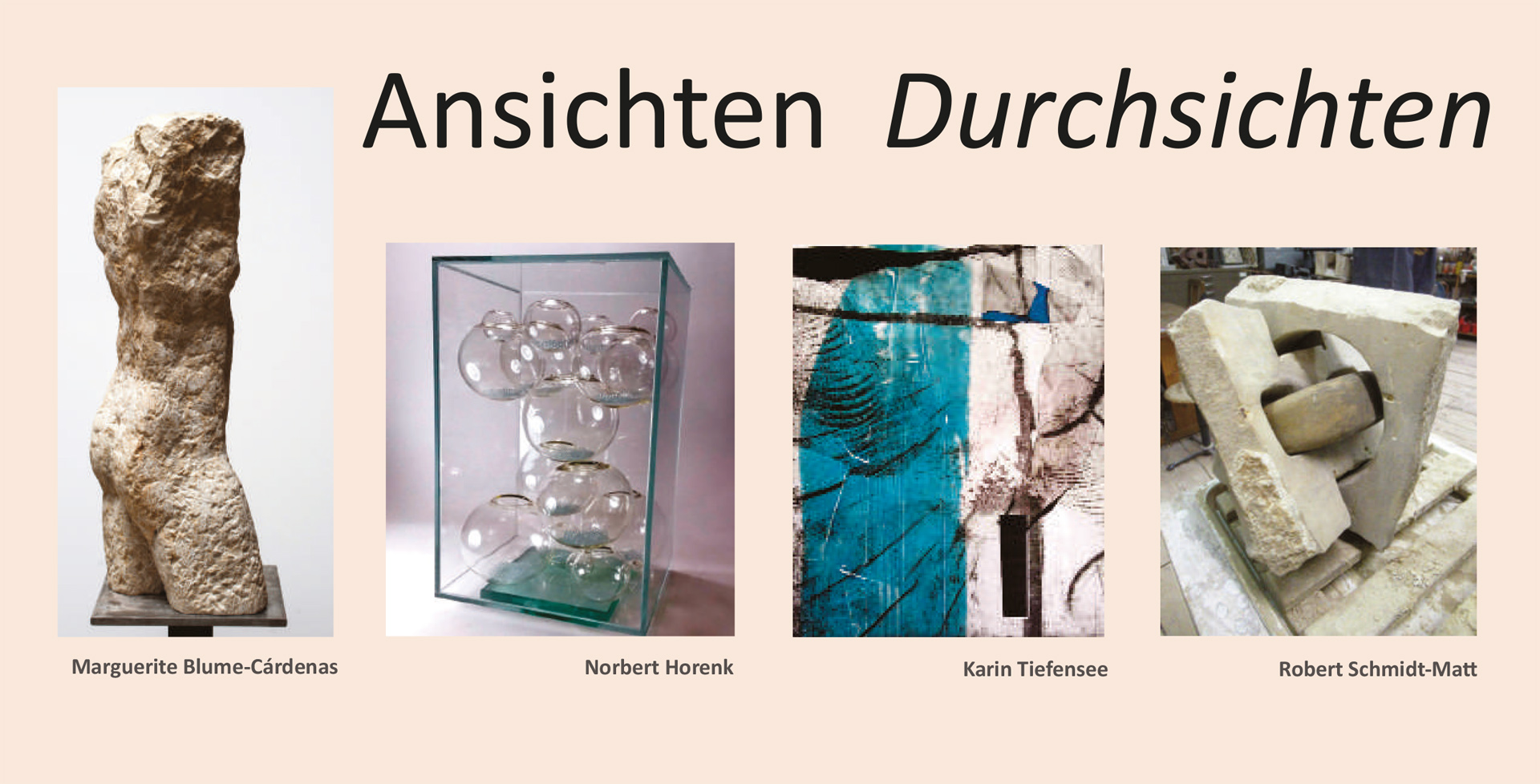 Grafik mit 4 Fotos und Bezeichnung der Kunstschaffenden Grafik mit 4 Fotos und Bezeichnung der Kunstschaffenden
