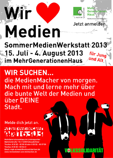 Plakat: Sommermedienwerkstatt Plakat: Sommermedienwerkstatt