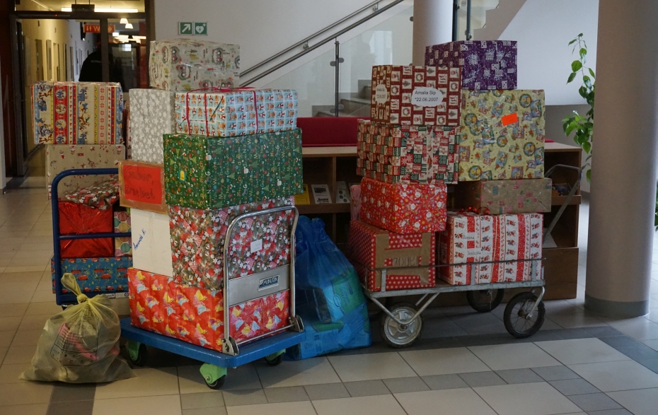 Foto: Weihnachtspakete für das Kinderheim in Ocland Foto: Weihnachtspakete für das Kinderheim in Ocland