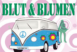 Grafik: Bus und Hippie Grafik: Bus und Hippie