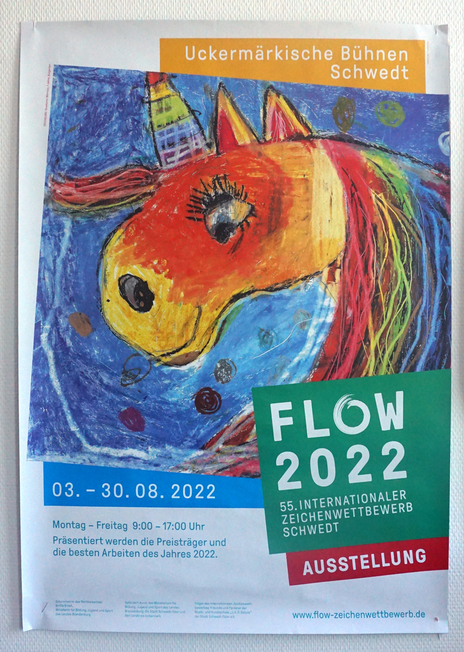 Foto: Plakat mit einem Einhornporträt Foto: Plakat mit einem Einhornporträt