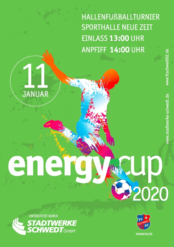 grünes Werbeplakat für den energy cup 2020 grünes Werbeplakat für den energy cup 2020