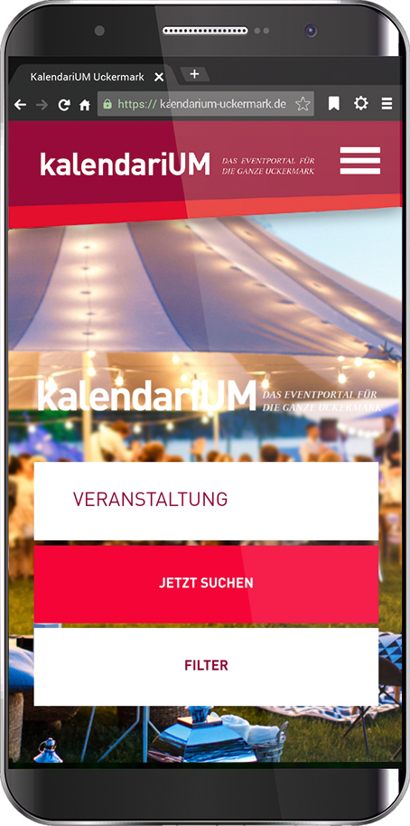 Grafik: Smartphone-Ansicht des Online-Kalenders Grafik: Smartphone-Ansicht des Online-Kalenders