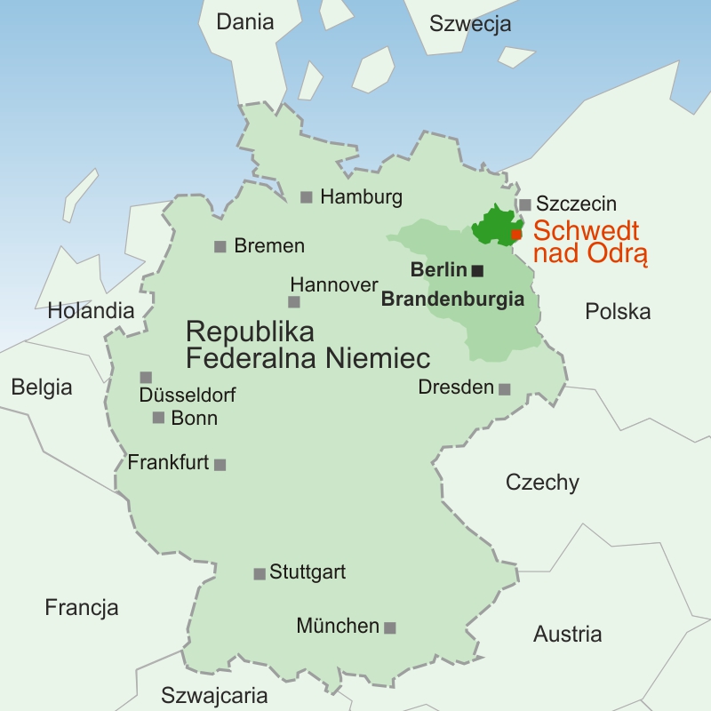 Grafika: Usytuowanie w Niemczech Grafika: Usytuowanie w Niemczech