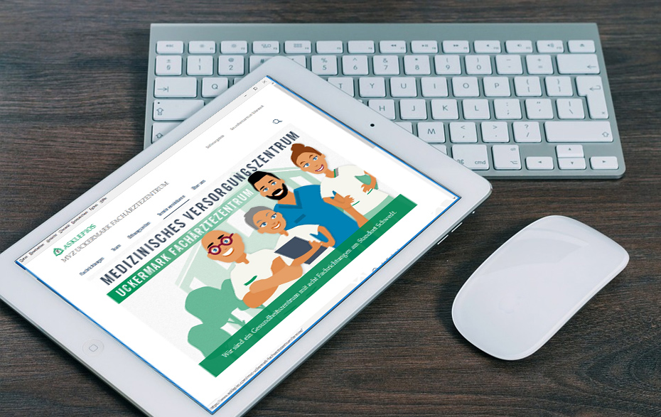 Foto: Tablet mit Homepage des Klinikums Foto: Tablet mit Homepage des Klinikums