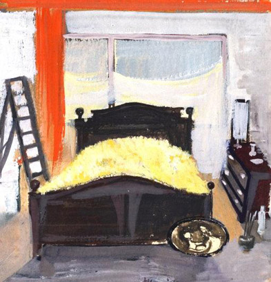 Szenenbild: Ein Bett vor dem Fenster Szenenbild: Ein Bett vor dem Fenster