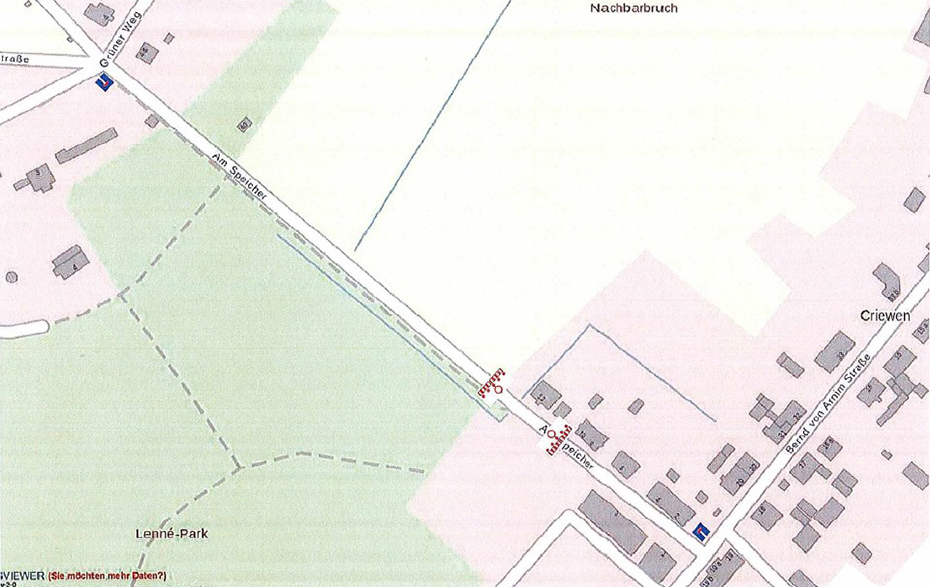 Lageplan der Straßensperrung Lageplan der Straßensperrung