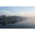 Foto vom 9. Oktober 2018: sich verziehender Morgennebel über dem Bollwerk