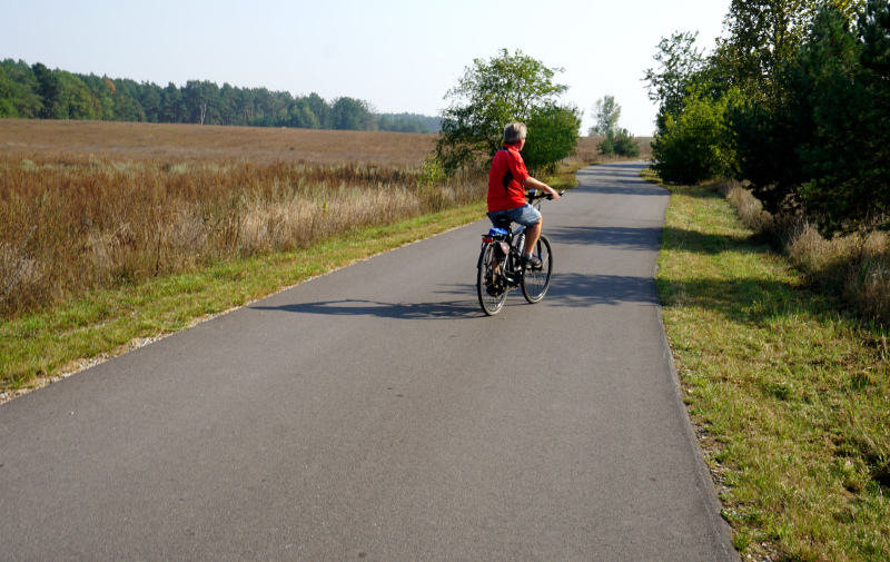 Foto: Radfahrer auf asphaltiertem Weg Foto: Radfahrer auf asphaltiertem Weg