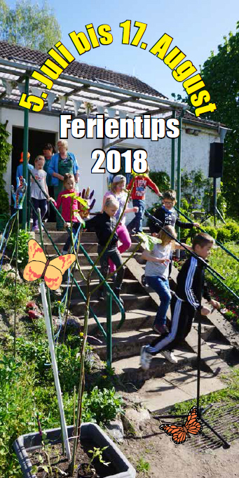 Titelseite mit Foto (eine Kindergruppe läuft eine Treppe herunter) und Text Titelseite mit Foto (eine Kindergruppe läuft eine Treppe herunter) und Text