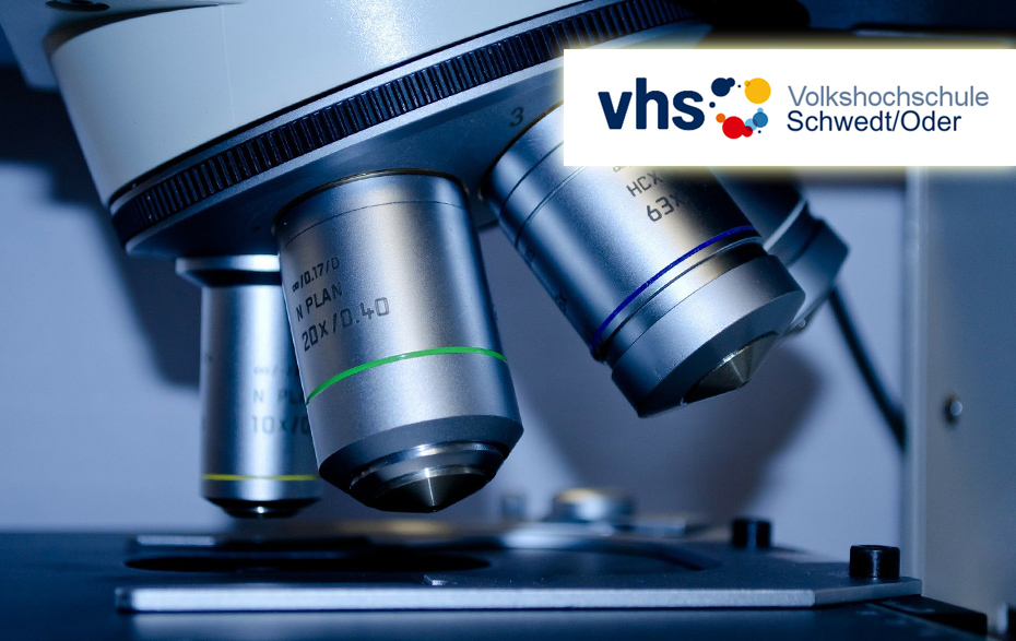 Foto: Mikroskop und VHS-Logo Foto: Mikroskop und VHS-Logo