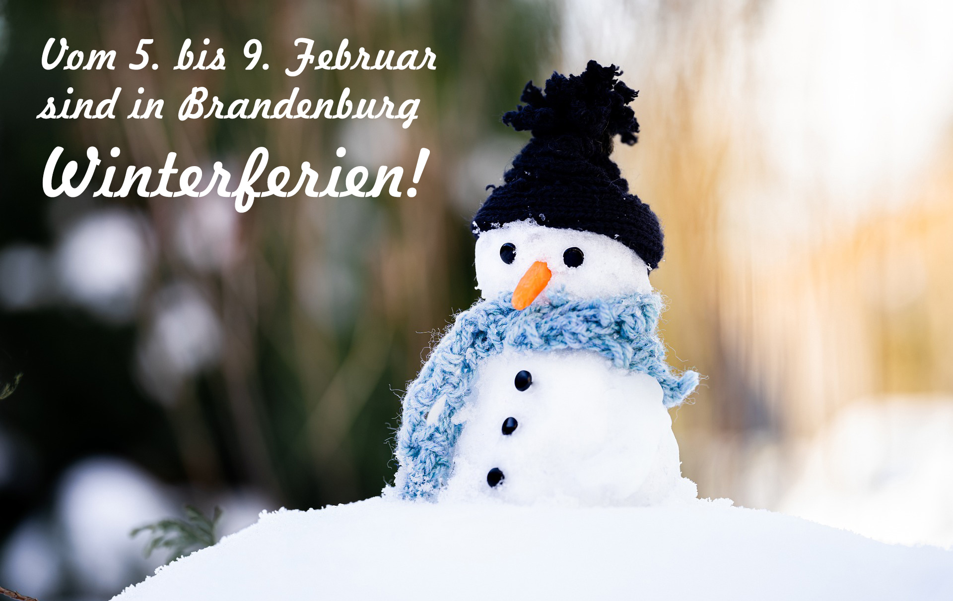 Foto: Schneemann und Text Foto: Schneemann und Text
