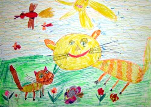 Foto: Zeichnung mit Tieren Foto: Zeichnung mit Tieren