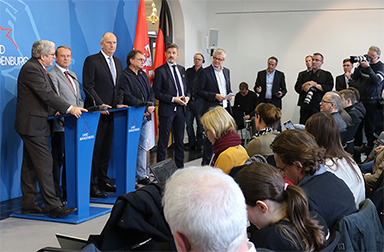 Pressekonferenz in der Staatskanzlei