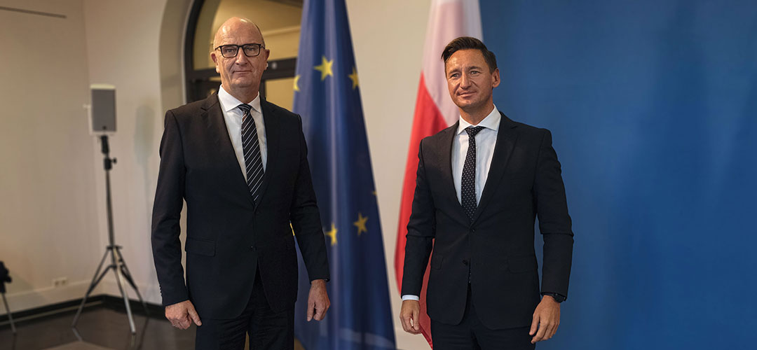 MP Woidke empfängt Marschall der polnischen Partnerwoiwodschaft Westpommern, Olgierd Geblewicz